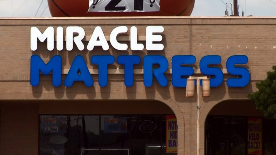 Miracle Mattress store in San Antonio holds 9/11 sale.