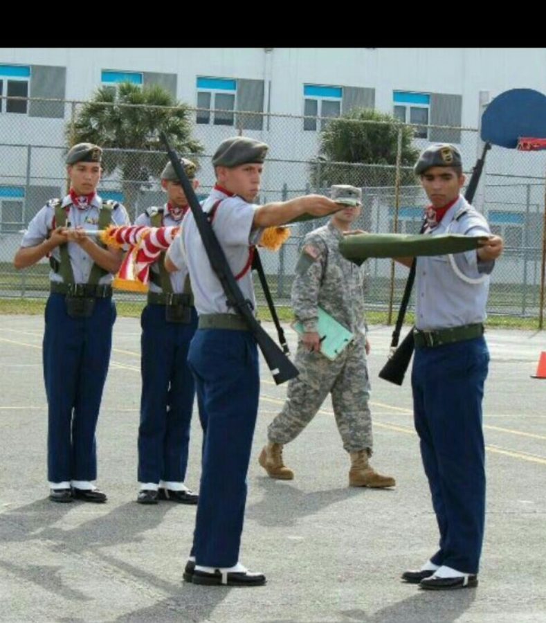 Male Color Guard team prepping up for competition. 