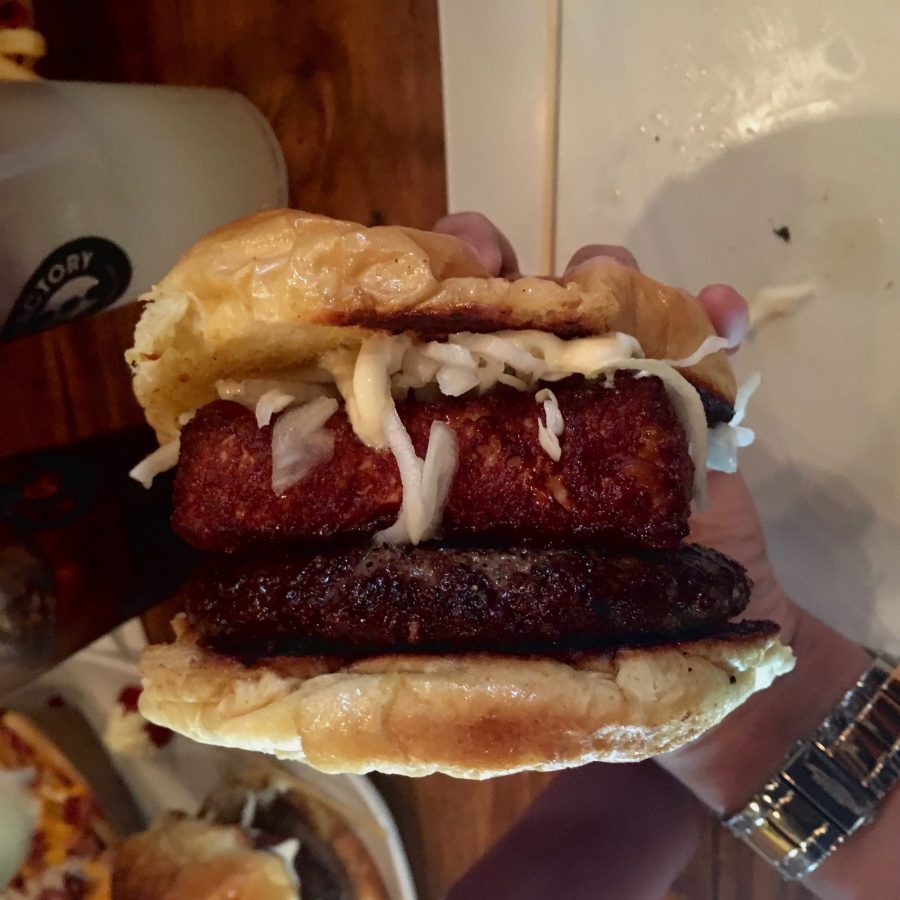Pincho Factory offers many creative burger options, such as the Fritanga Burger.