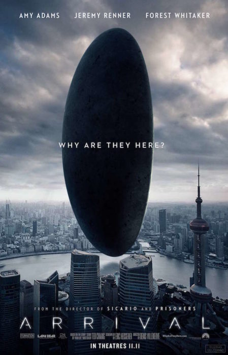 This is the poster for the movie. It shows one of the alien ships that lands on Earth.