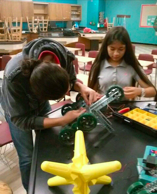 As in any typical meeting for Engineering Club, members work together to engineer a project.
