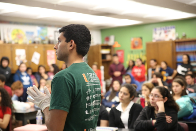 Cavaliers Interact With UM Medical Students