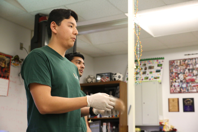 Cavaliers Interact With UM Medical Students
