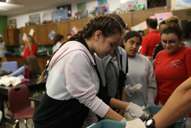 Cavaliers Interact With UM Medical Students
