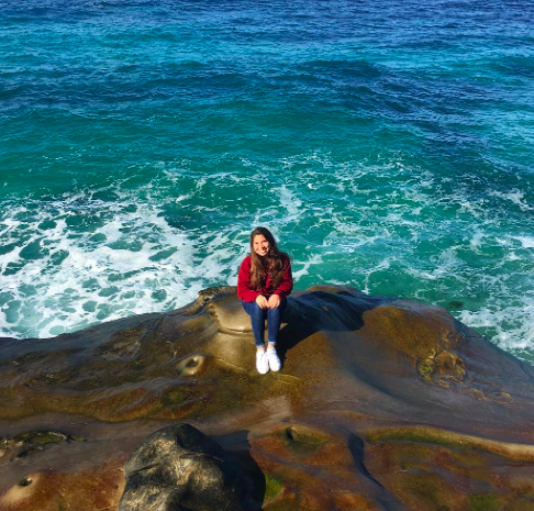 Sophomore Angelle Garcia enjoys the California Coast during winter break.