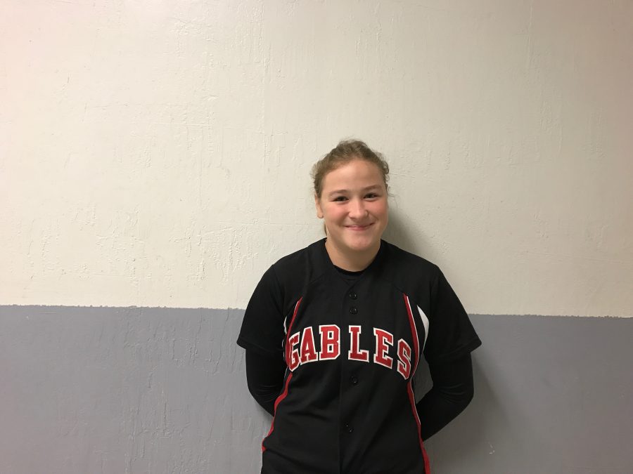 This weeks athlete of the week is freshmen pitcher, Sydney Pell.