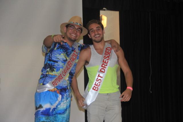 Seniors Jonathan Dearmas and Shawn Torres pose after winning superlatives.