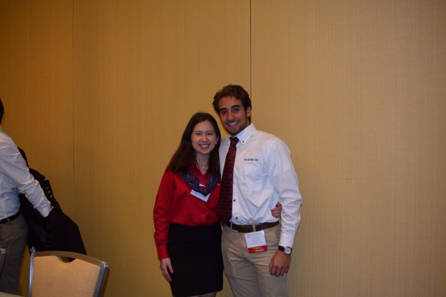 Co-President Shawn Torres with Maria Estrada in their district uniforms.