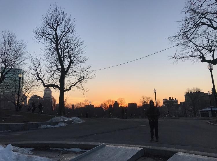 Gables students witnessed the sunset at Boston Commons.