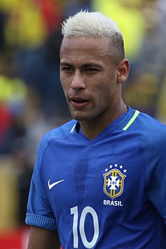 Neymar with Brazil in 2016.