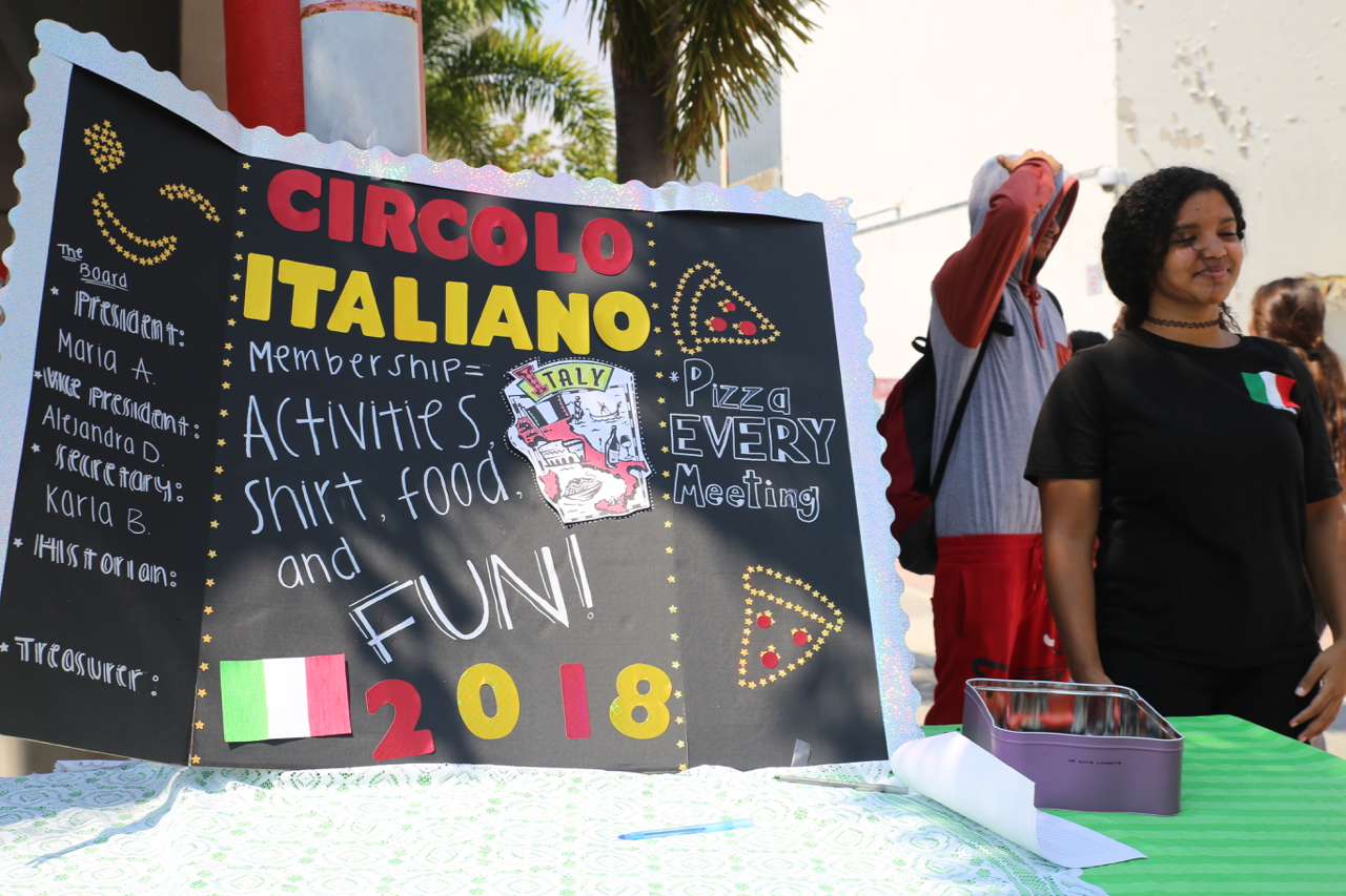 Italian Club advertises its club.