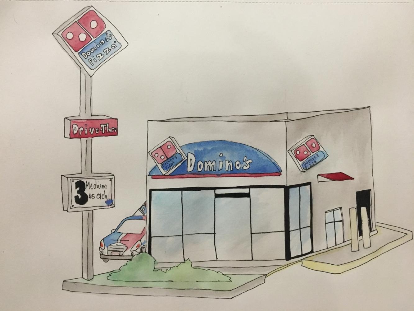 Dominos pizza art by Oraida Rodriguez