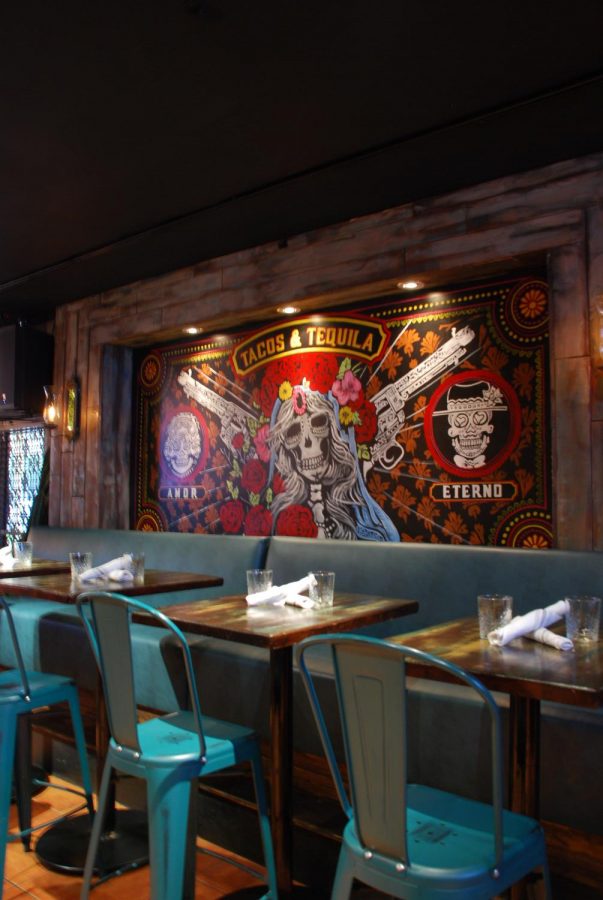 Plomo's "Day of the Dead" Mexican skulls ties in with their traditional yet inviting atmosphere.