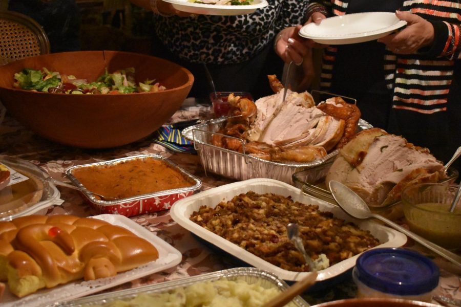 The beautiful Thanksgiving spread. 
