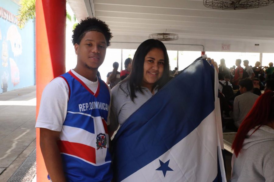 Students demonstrating their culture during "Flag Day".