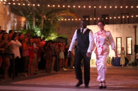 Students walking the run way at last year's event.