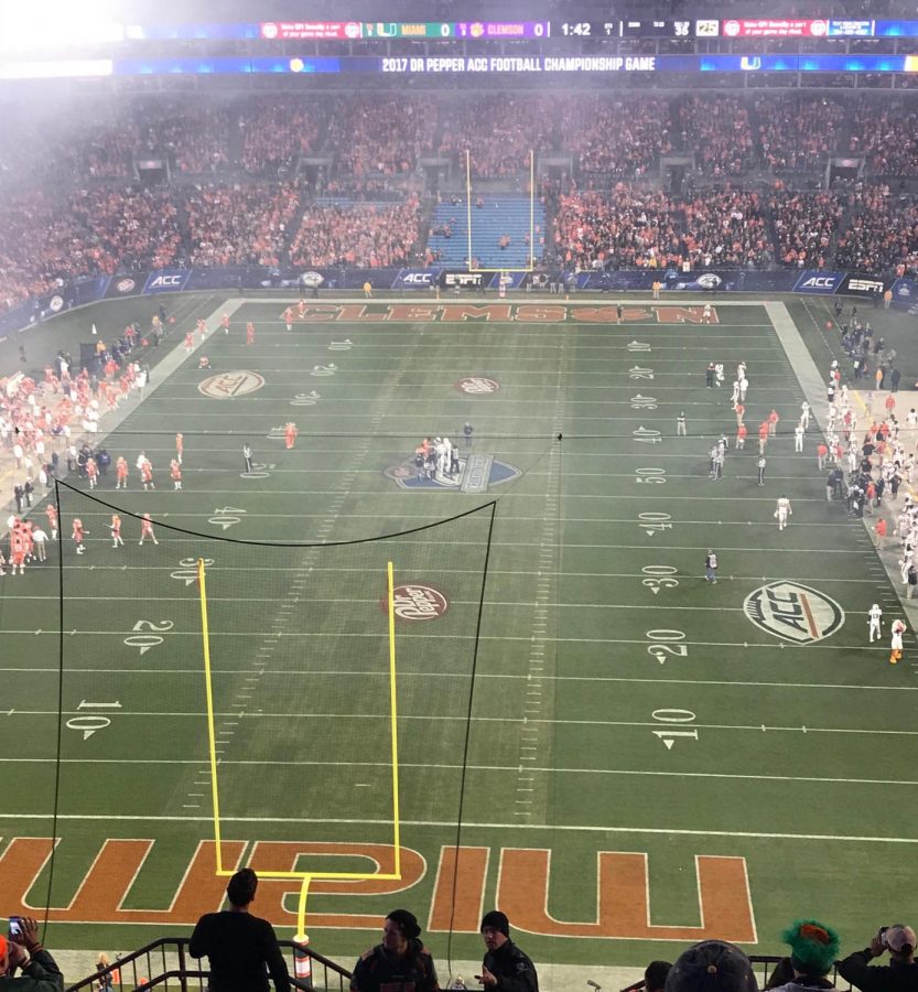 The field at the UM vs Clemson game on December 2.