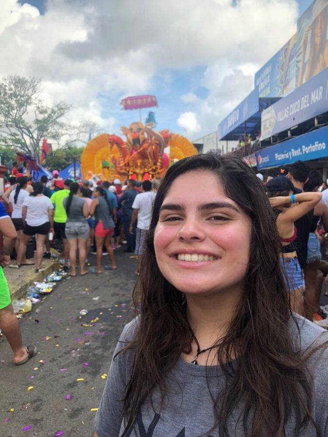 Lucianne at the parade in Las Tablas, Panama