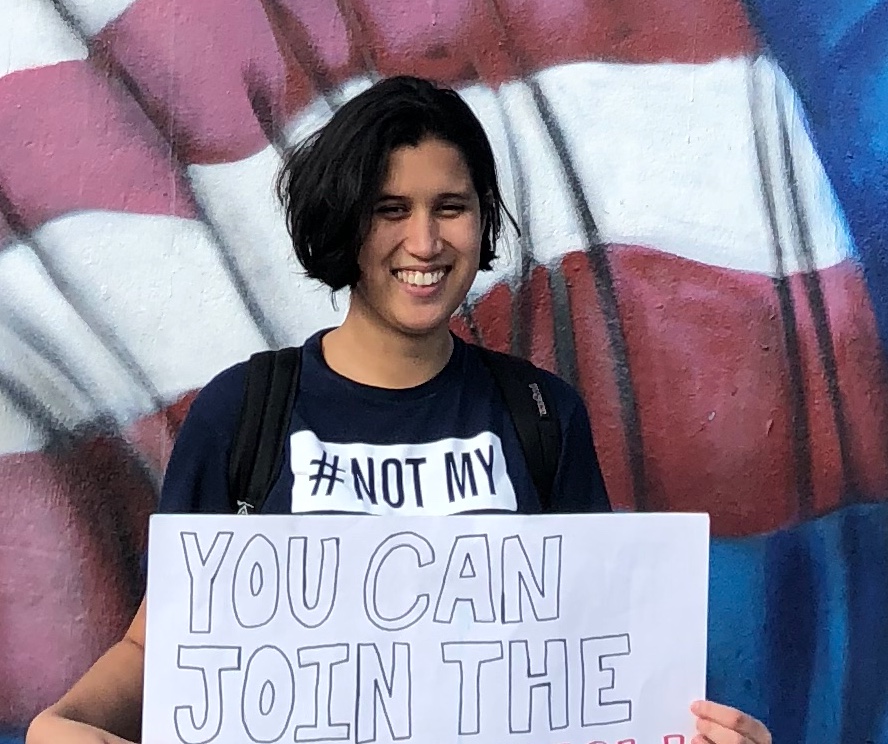 Natalie Brenes at the womens march