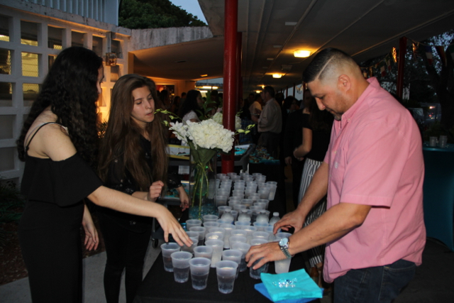 Parents and students enjoy refreshments prior to the ceremony.