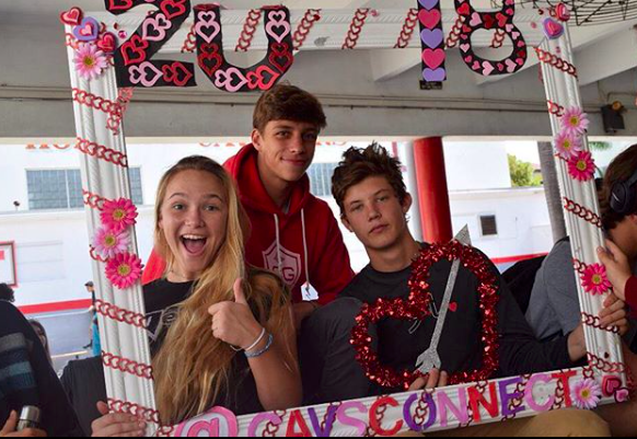 Students celebrate Valentine's Day.