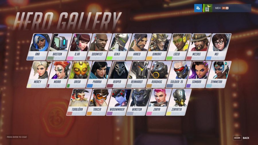 A display of all the heroes in "Overwatch."
