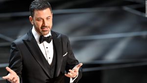 Host Jimmy Kimmel giving his opening monologue.