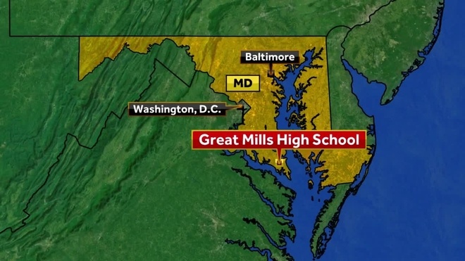 Great Mills High School, donde se tomo acabo la tragedia. 