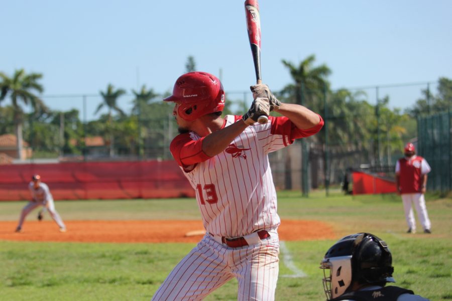 A Cavalier hitter loads his swing in preparation for the upcoming pitch.