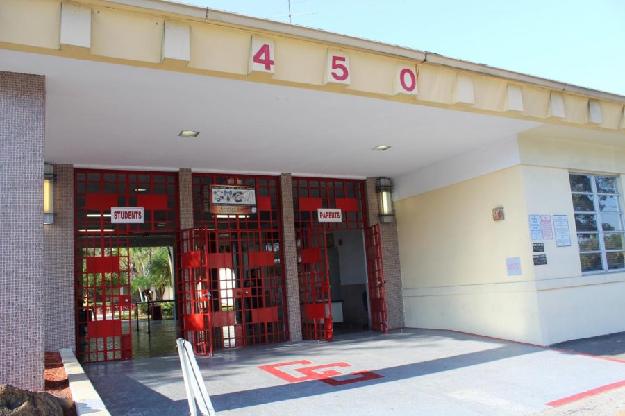 Visitors are now only allowed to enter from the Bird Road entrance to limit access points to the school in attempts to increase school safety.