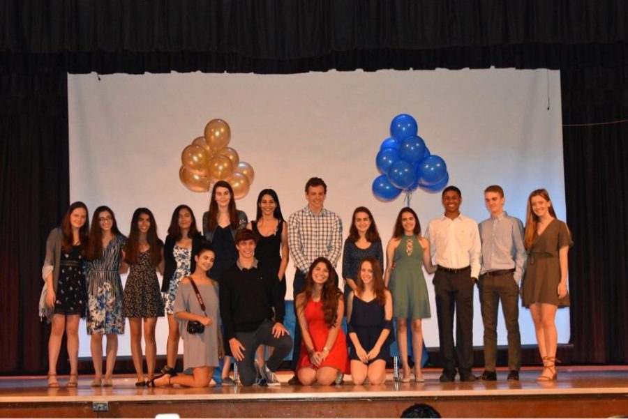 The NHS board was announced in the auditorium after the induction ceremony. 