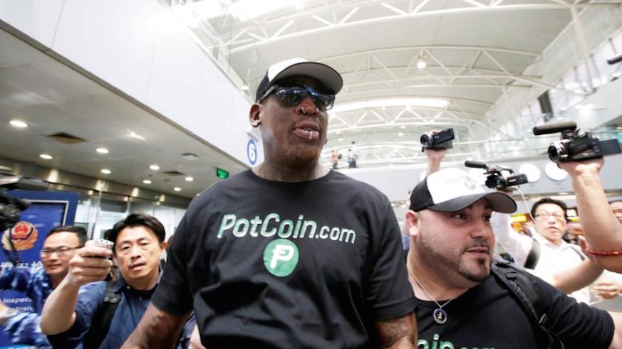 For reasons unknown to many, Dennis Rodman was present at the summit promoting a marijuana-based crptocurrency.