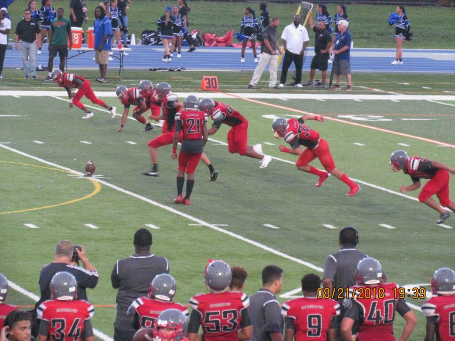 Senior Kade Marriott kicks off the football season on Friday, Aug. 24, against the South Dade Buccaneers at Tropical Park. 