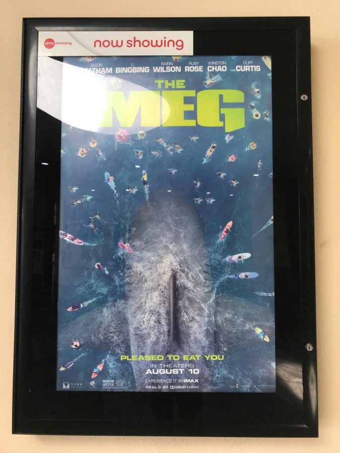 One of the official posters for the latest shark movie “The Meg” in theaters now.