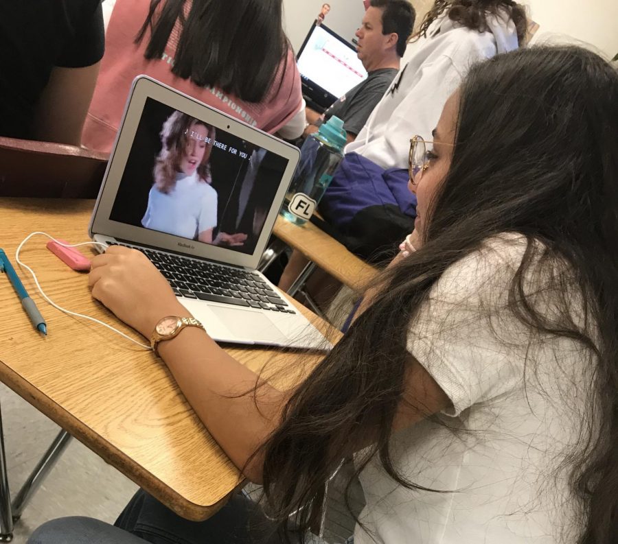 Senior Emily Espinoza watching Friends on Netflix. 