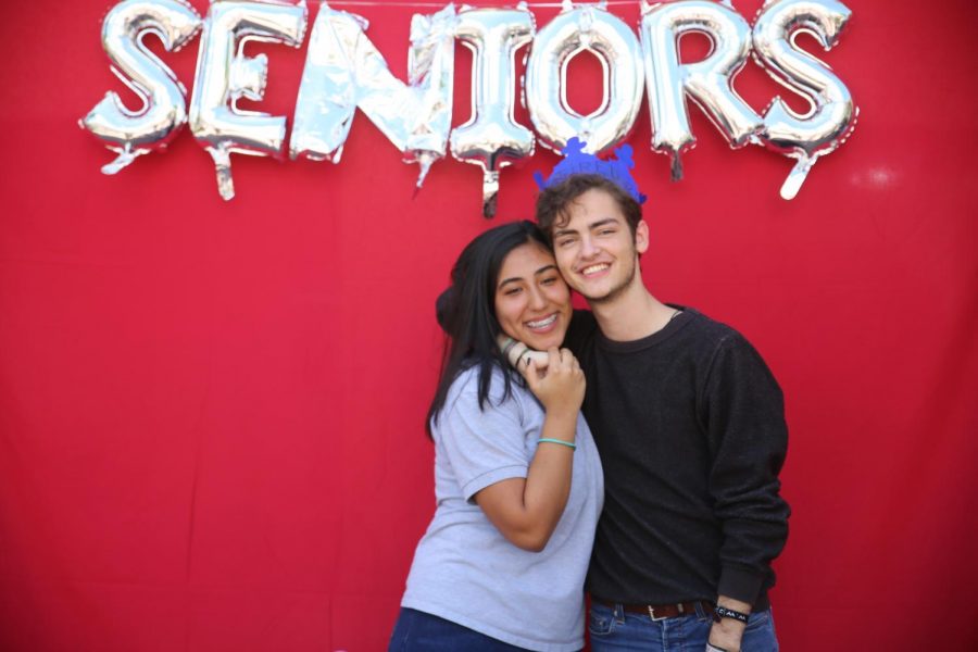 Junior Jesse Zambrano (left) and senior Andres Velasco pictured above on the first day of school with his senior crown.