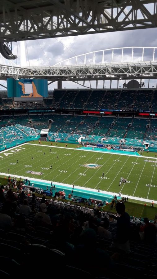 The Miami Dolphins preparing to take on the Tennessee Titans in their season opener.