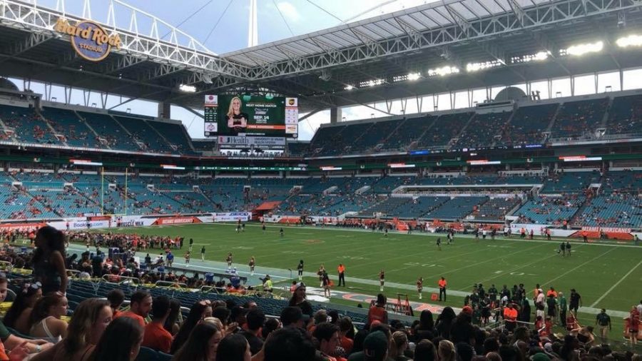 The Miami Hurricanes preparing to face the Savannah State Tigers in their week two game of the regular season. 