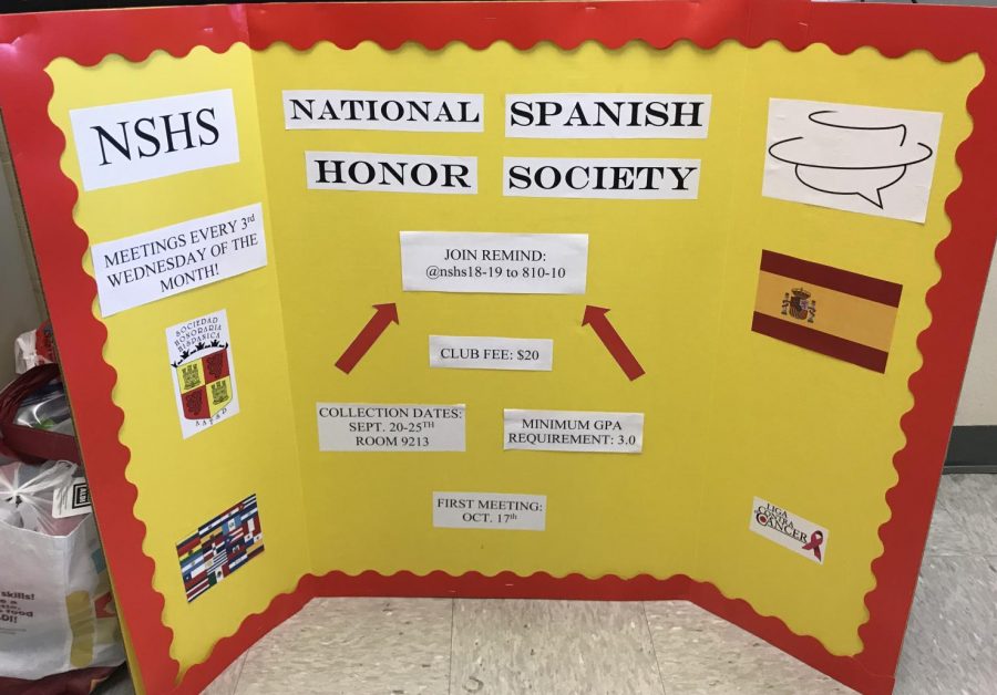 NSHS board for club fair. 