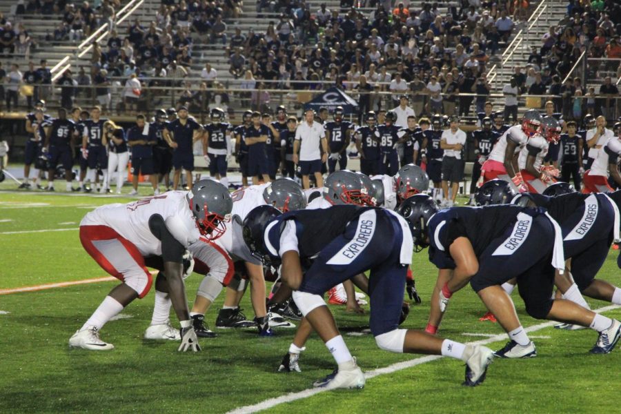 Coral Gables offensive team on first down.