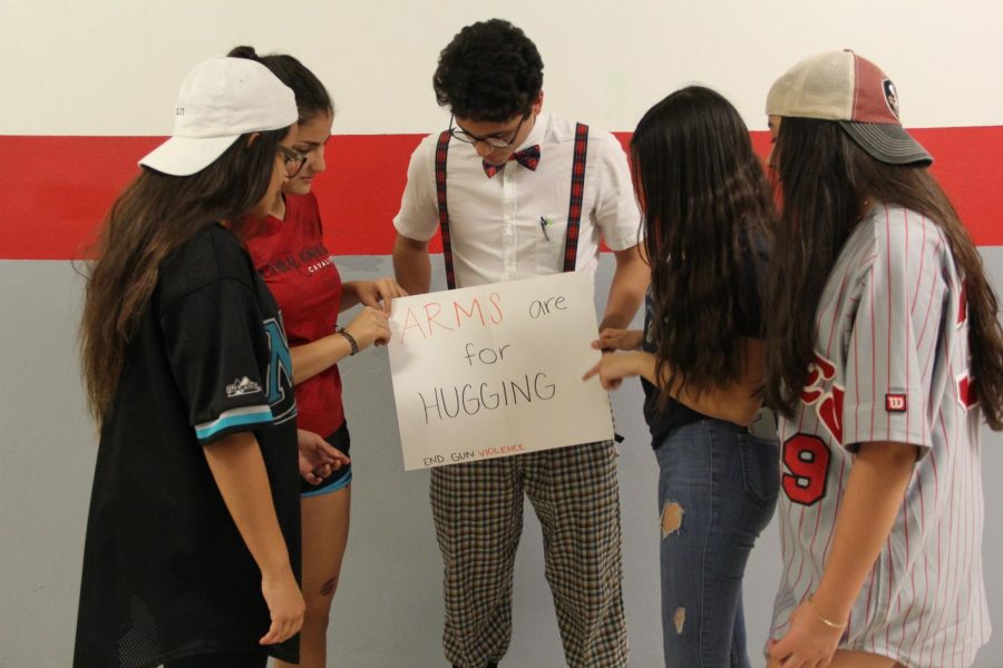 Students gathered around to discuss the devastating shooting that occurred in Pittsburgh.