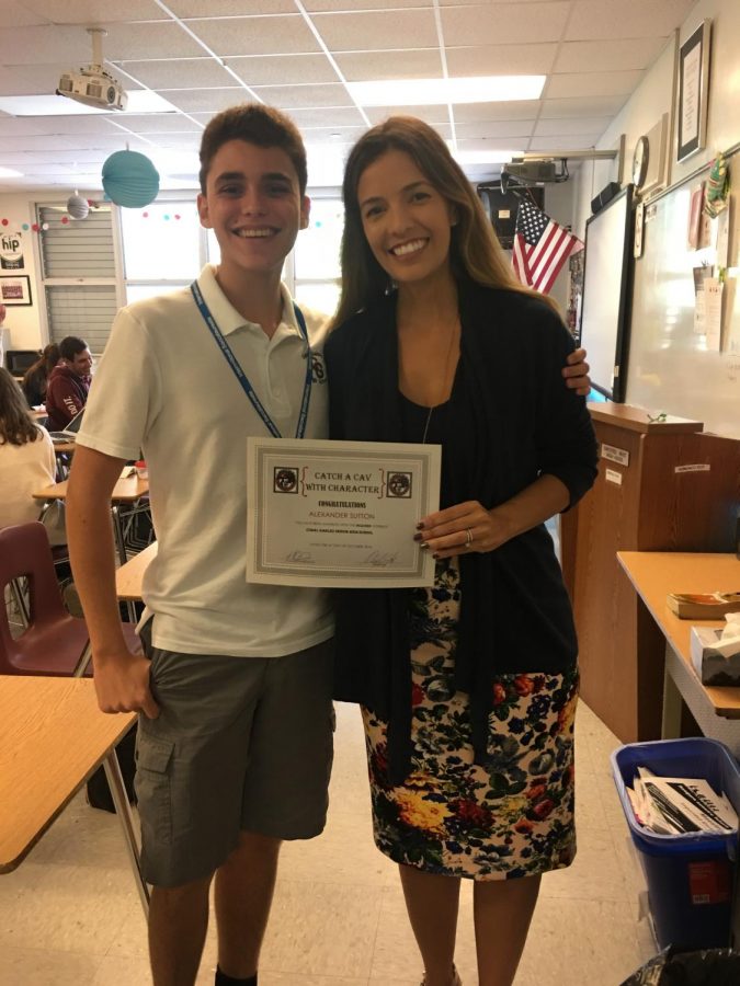 Edwin Bermudez receiving his "Inquirer" certificate. 