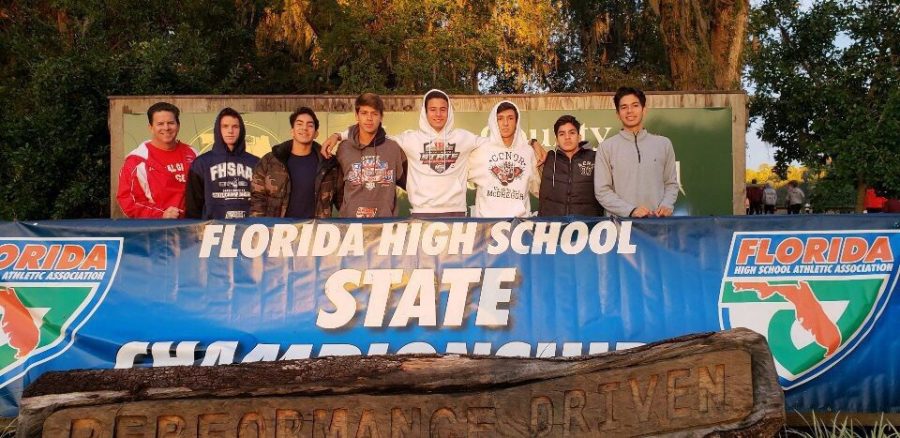 The Boys Cross Country team takes a picture as their state championship run awaits them.