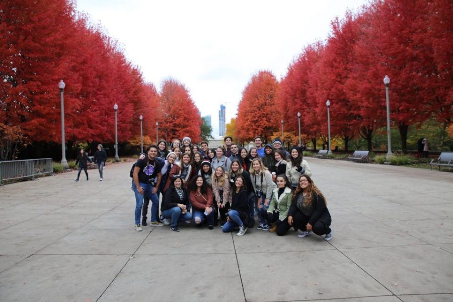 The CAF&DM students posed for a picture in Millennium Park, where they got to experience the true colors of fall.