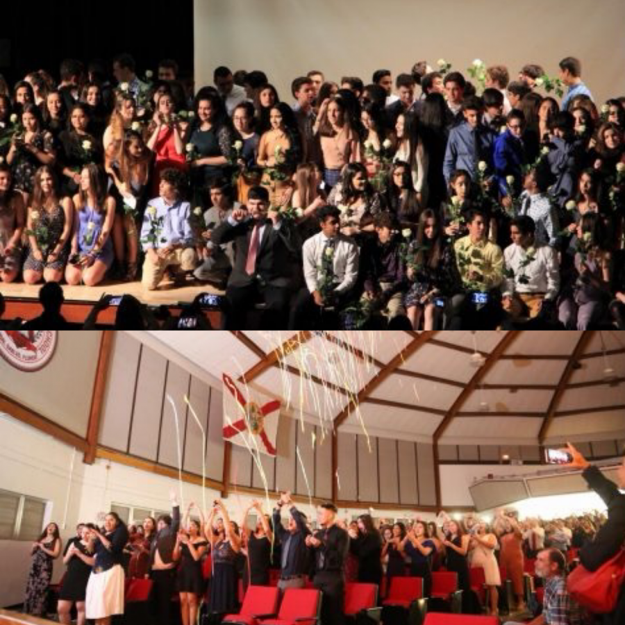 The+class+of+2020+at+the+IB+Pinning+and+the+Junior+Ring+Ceremony.