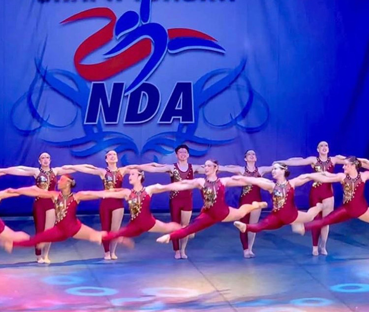 One of the group dances they performed was the varsity kick routine, which placed second in the finals.