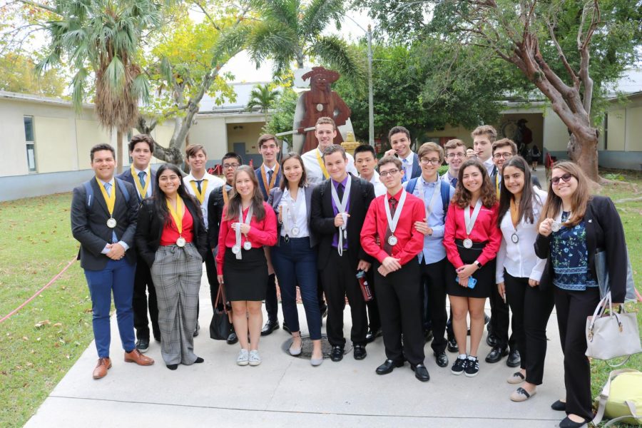 FBLA returning from District with their awards.