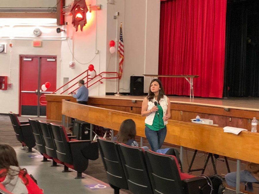 Michelle Devos, a motivational speaker and recent graduate of the University of Miami law school, partnered with CGHS through the Street law Program to give an anti-bullying presentation on campus. 