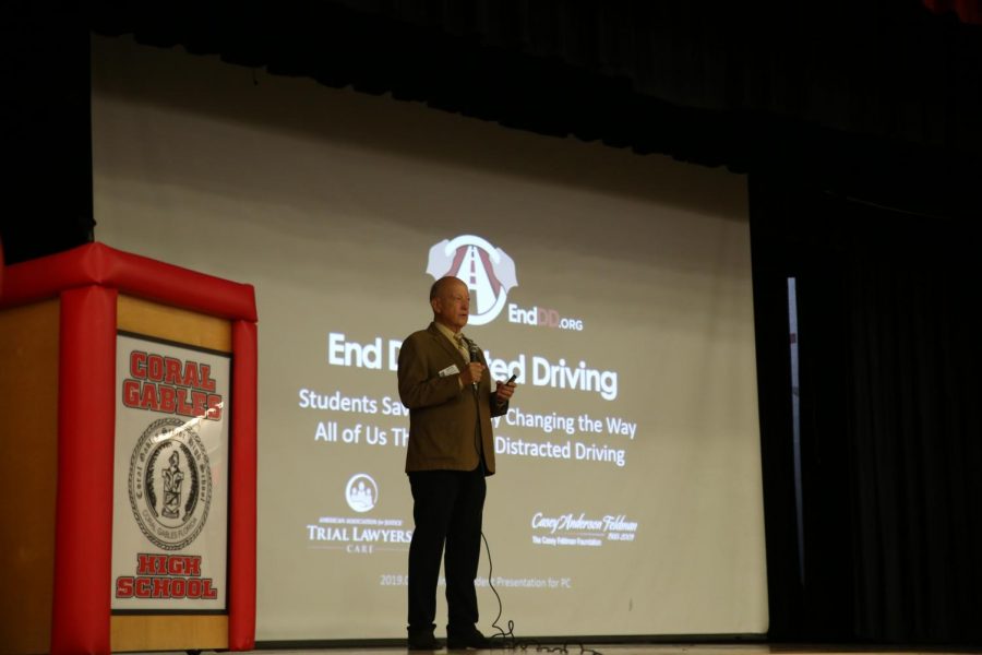 Speaker Wayne Parsons educated the students on the importance of staying focuses while driving.