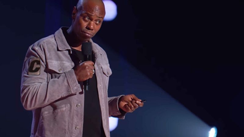 Showing his green side, Chappelle forgoes his usual cigarette during the show for a more tasteful Juul.